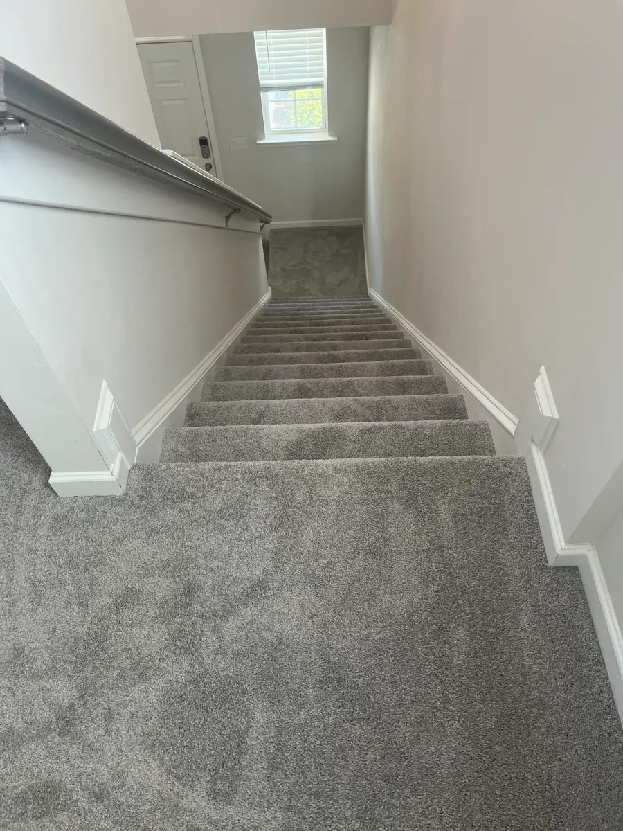 New carpet fitted on a staircase and second floor landing