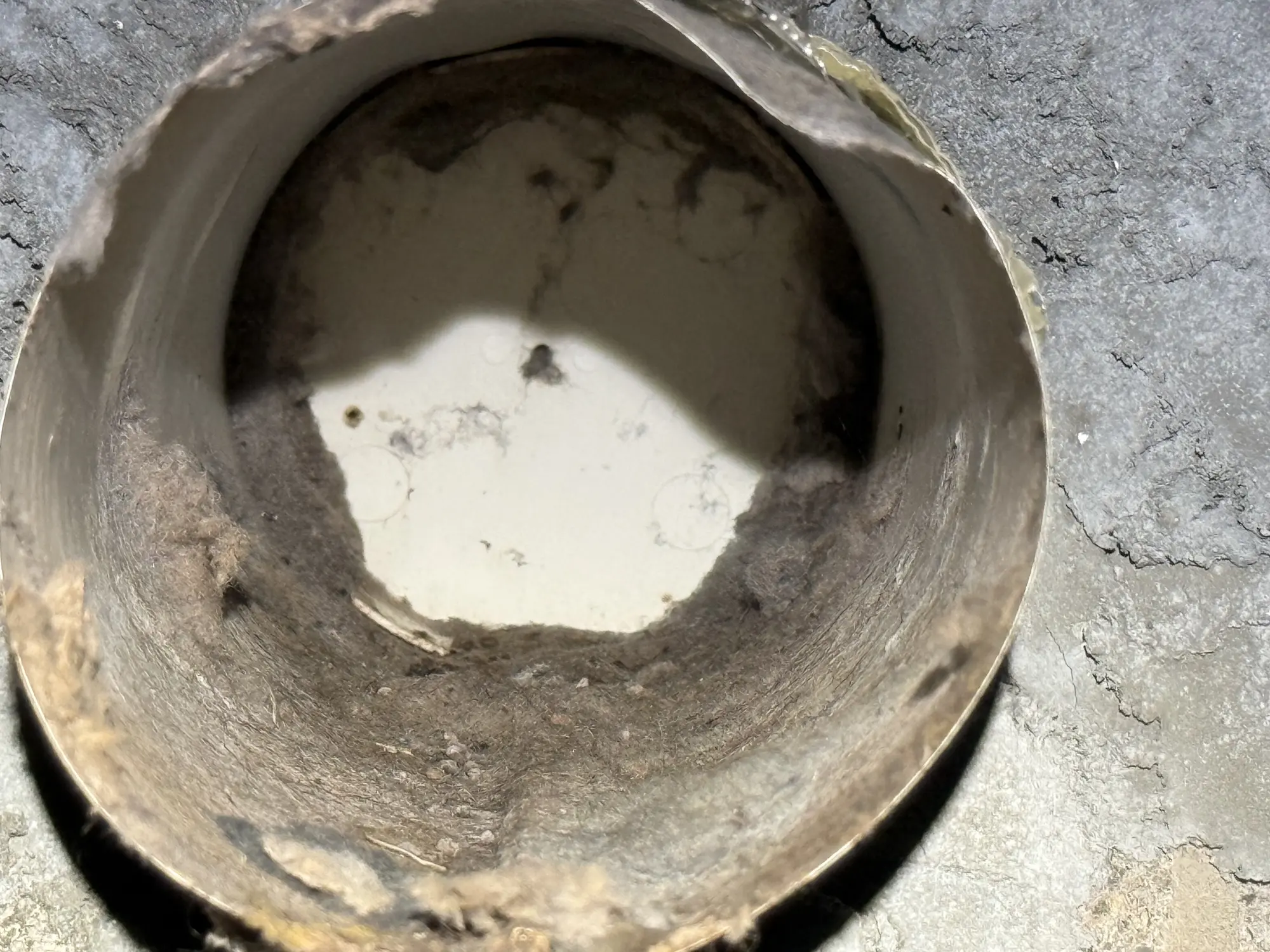 Dryer vent duct opening after cleaning