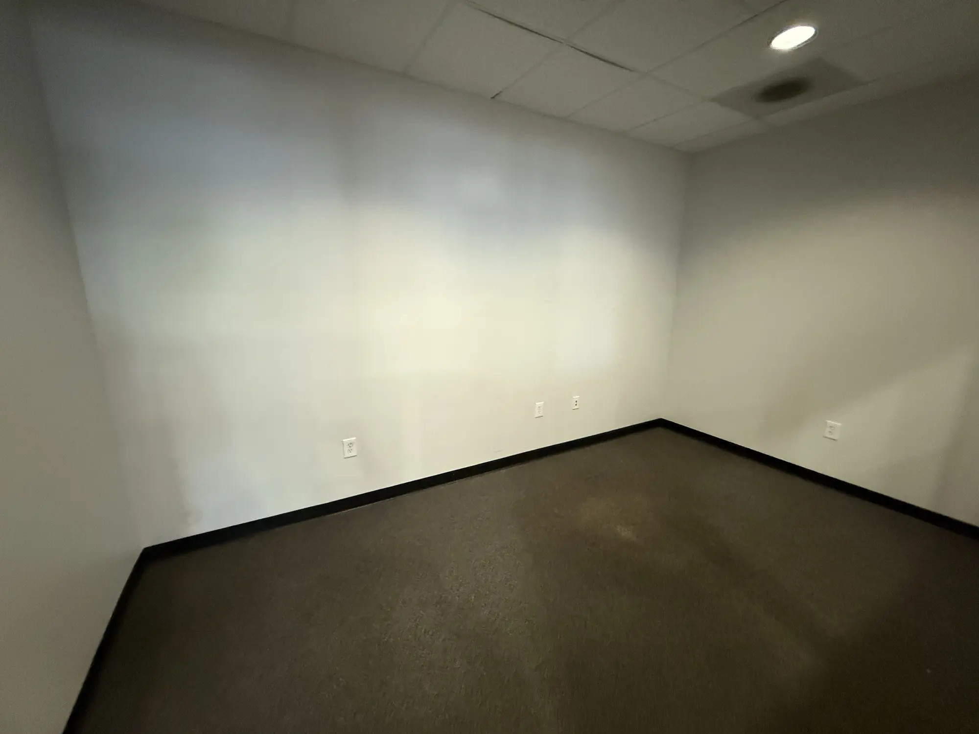 Commercial office room freshly repainted in white